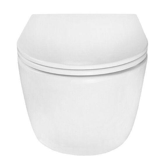 Унитаз подвесной безободковый Azario Serenata AZ-5101T-WHT с тонким быстросъемным сиденьем микролифт (Система смыва торнадо) фото 4