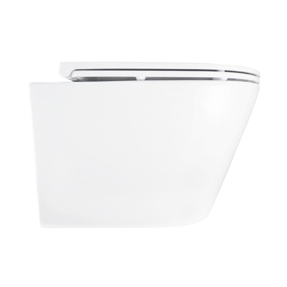 Унитаз подвесной безободковый Azario SONGO AZ-5180T-WHT с тонкой крышкой микролифт (система смыва Торнадо) фото 5