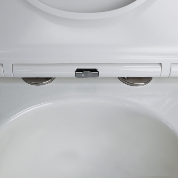 Унитаз подвесной безободковый Azario PACE AZ-5172T-WHT с тонкой крышкой микролифт (система смыва Торнадо) фото 11