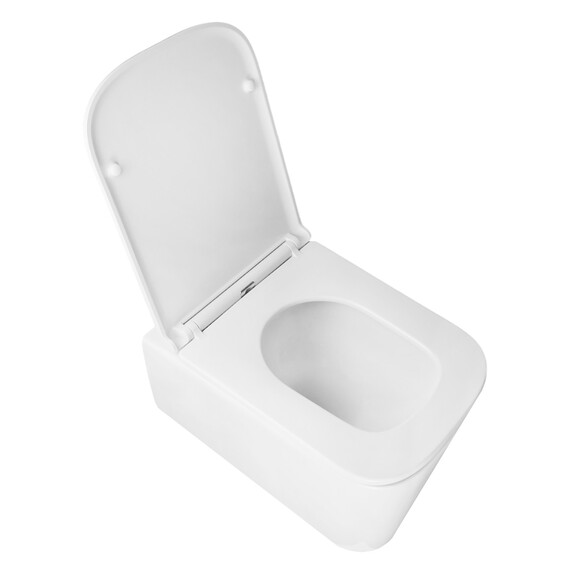 Унитаз подвесной безободковый Azario Bacio AZ-5103T-WHT с тонким быстросъемным сиденьем микролифт (Система смыва торнадо) фото 6