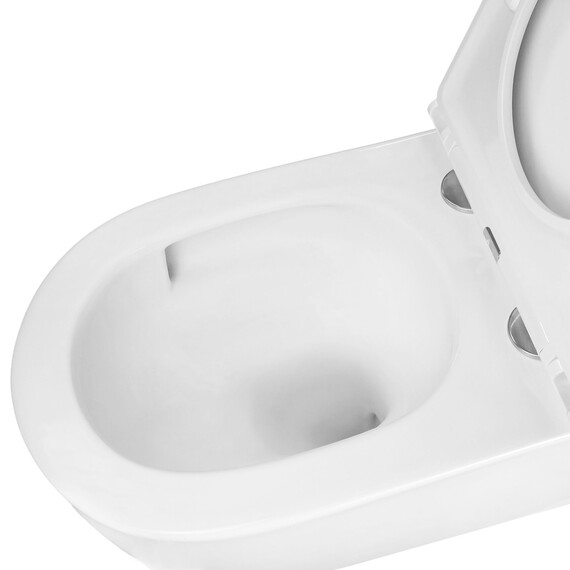 Унитаз подвесной безободковый Azario Nata AZ-5102T-WHT с тонким быстросъемным сиденьем микролифт (Система смыва торнадо) фото 10