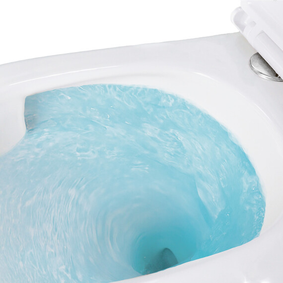 Унитаз подвесной безободковый Azario RUMBA AZ-5175T-WHT с тонкой крышкой микролифт (система смыва Торнадо) фото 9