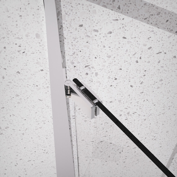 Душевое ограждение Azario Monako 100x100 см AZ-L47-100-MGR-CL, графит матовый/прозрачное фото 6