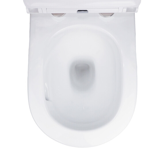 Унитаз подвесной безободковый Azario SONGO AZ-5180T-WHT с тонкой крышкой микролифт (система смыва Торнадо) фото 11