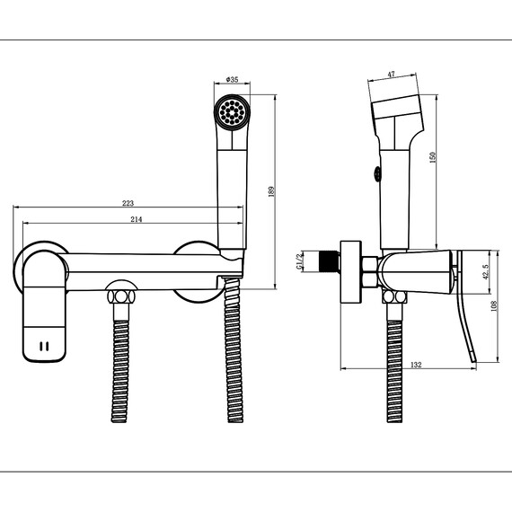 Набор для гигиенического душа Azario Escaro AZ-K2574BN, сатин фото 5