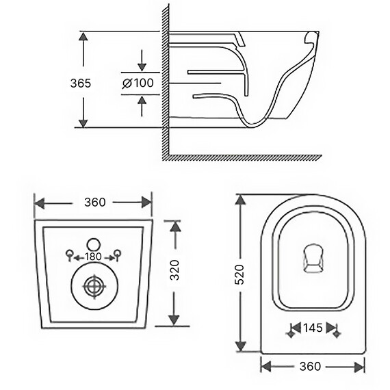 Унитаз подвесной безободковый Azario Cascad-Black AZ-2303A-MB с быстросъемным сиденьем микролифт (система смыва Торнадо) чёрный матовый фото 11