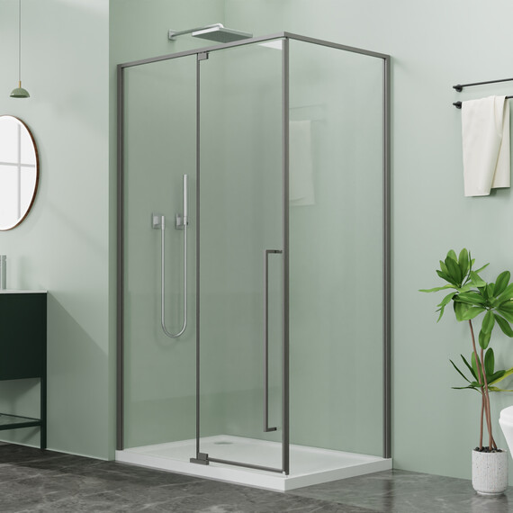 Душевое ограждение Azario MALE 100х100 см AZ-J50-100-MGR-CL, графит матовый/прозрачное фото 2