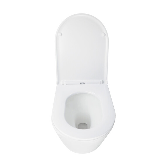 Унитаз подвесной безободковый Azario SONGO AZ-5180T-WHT с тонкой крышкой микролифт (система смыва Торнадо) фото 8