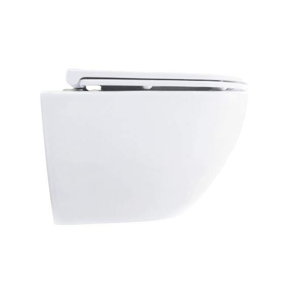 Унитаз подвесной безободковый Azario RUMBA AZ-5175T-WHT с тонкой крышкой микролифт (система смыва Торнадо) фото 4