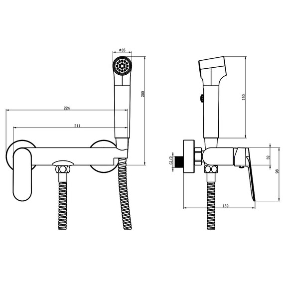 Набор для гигиенического душа Azario Alanti AZ-K2532BN, сатин фото 5