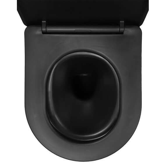 Унитаз подвесной безободковый Azario VELA AZ-2480MB с крышкой микролифт (Система смыва торнадо) чёрный матовый фото 10