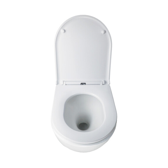 Унитаз подвесной безободковый Azario ADAGIO AZ-5177T-WHT с тонкой крышкой микролифт (система смыва Торнадо) фото 5