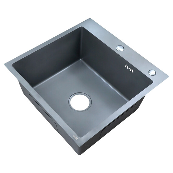 Кухонная мойка Azario Nicole AZG5050H (сифон, дозатор и коландер в комплекте) серый соты фото 2