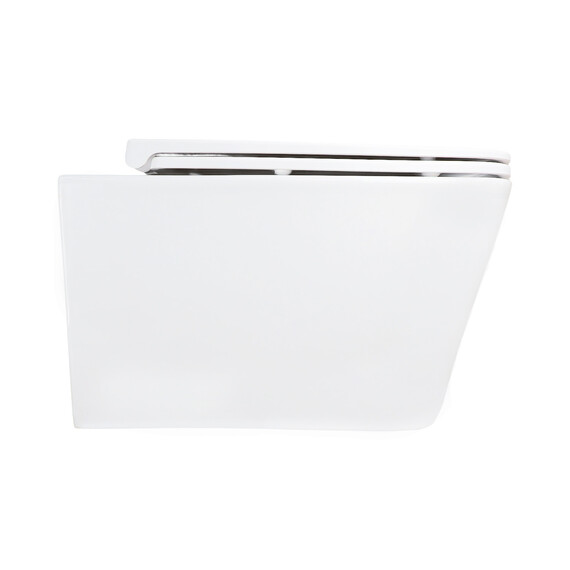 Унитаз подвесной безободковый Azario PACE AZ-5172T-WHT с тонкой крышкой микролифт (система смыва Торнадо) фото 5