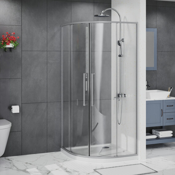 Душевое ограждение Azario SHANGHAI 100x100 см AZ-S43-100-MGR-CL, графит матовый/прозрачное фото 2