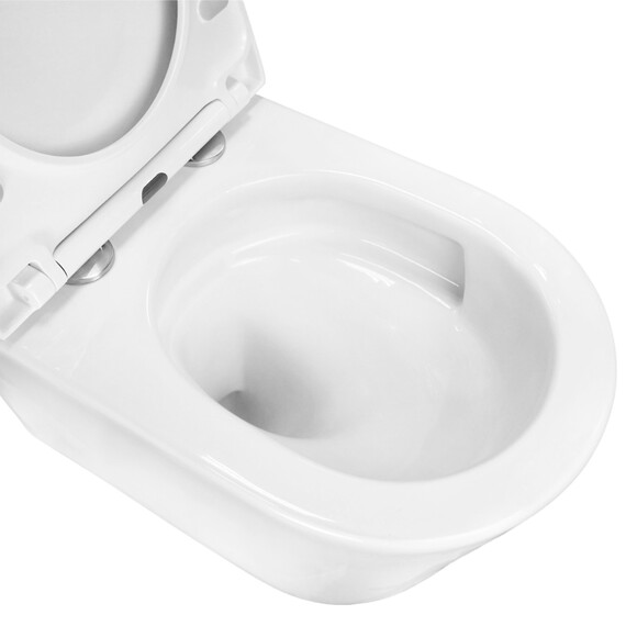 Унитаз подвесной безободковый Azario Velo AZ-1273WHD с быстросъемным сиденьем микролифт (система смыва Торнадо) фото 7