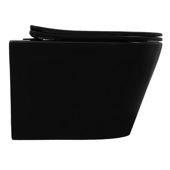 Унитаз подвесной безободковый Azario VELA AZ-2480MB с крышкой микролифт (Система смыва торнадо) чёрный матовый фото 13