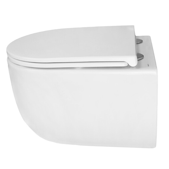 Унитаз подвесной безободковый Azario Serenata AZ-5101T-WHT с тонким быстросъемным сиденьем микролифт (Система смыва торнадо) фото 9