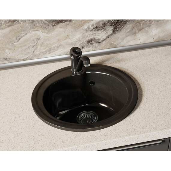 Кухонная мойка Azario Solo CS00105237, чёрный фото 3