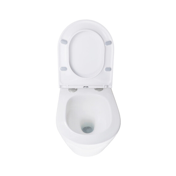 Унитаз подвесной безободковый Azario BLISS AZ-5179T-WHT с тонкой крышкой микролифт (система смыва Торнадо) фото 5