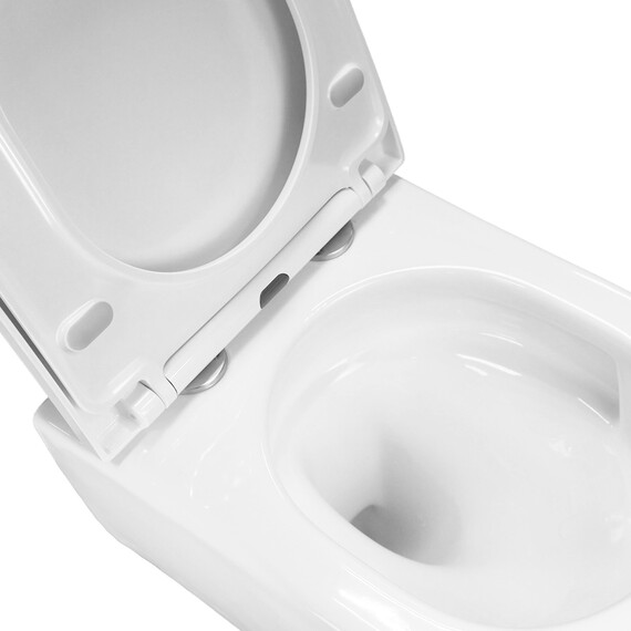 Унитаз подвесной безободковый Azario Rime AZ-1683WHD с быстросъемным сиденьем микролифт (система смыва Торнадо) фото 8