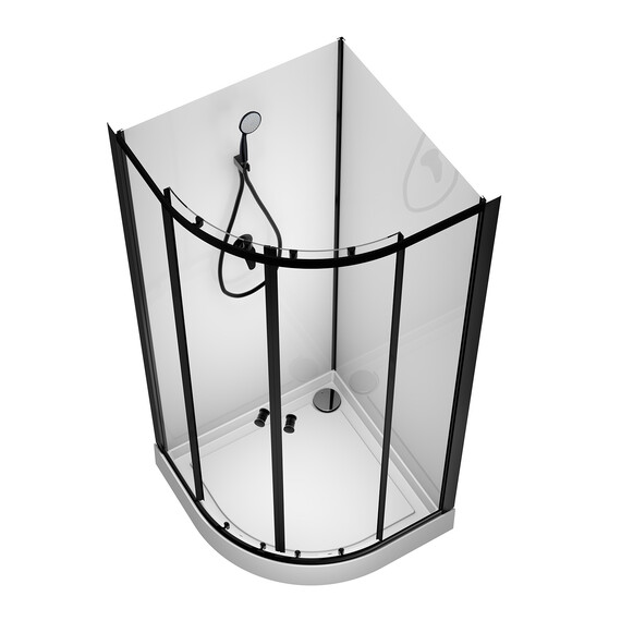 Душевая кабина Loranto Neo 100х100 см CS-21800-100, чёрный/прозрачное фото 3