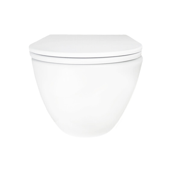 Унитаз подвесной безободковый Azario RUMBA AZ-5175T-WHT с тонкой крышкой микролифт (система смыва Торнадо) фото 3