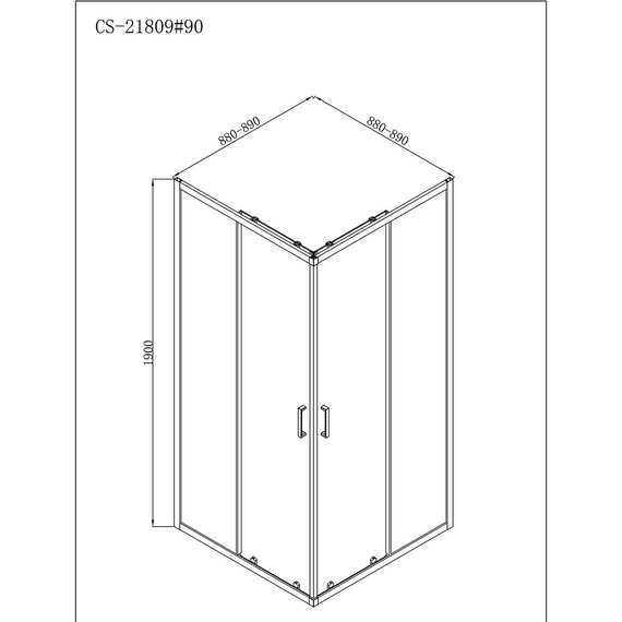 Душевое ограждение Loranto Neo 90x90 см CS-21809-90, хром/прозрачное фото 3