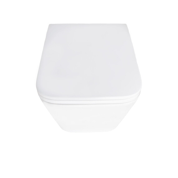 Унитаз подвесной безободковый Azario PACE AZ-5172T-WHT с тонкой крышкой микролифт (система смыва Торнадо) фото 7