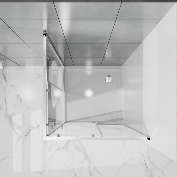 Душевое ограждение Azario SHANGHAI 90x90 см AZ-R43-90-MGR-CL, графит матовый/прозрачное фото 7