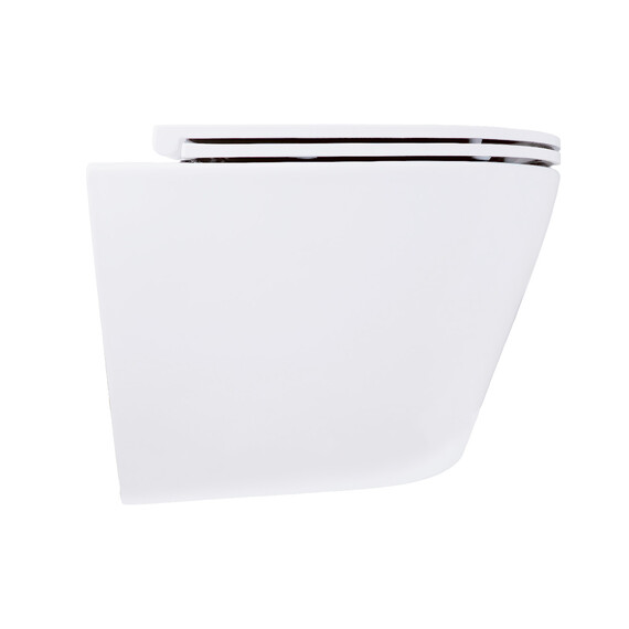 Унитаз подвесной безободковый Azario BLISS AZ-5179T-WHT с тонкой крышкой микролифт (система смыва Торнадо) фото 7