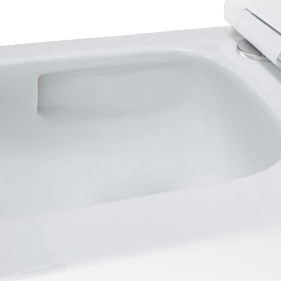 Унитаз подвесной безободковый Azario AIRA AZ-5171T-WHT с тонкой крышкой микролифт (система смыва Торнадо) фото 8