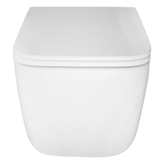 Унитаз подвесной безободковый Azario Vater AZ-5104T-WHT с тонким быстросъемным сиденьем микролифт (Система смыва торнадо) фото 4