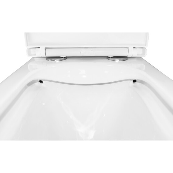 Унитаз-компакт безободковый Azario Quadro AZ-2175-1 с тонкой крышкой микролифт фото 6