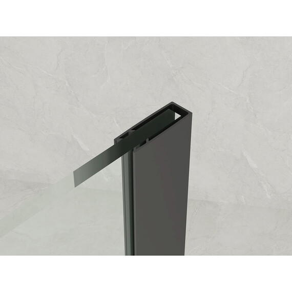 Душевая перегородка Loranto Walk-in 80 см CS-W02B-80 (стекло 8 мм) чёрный матовый/прозрачное "Лофт клетка" фото 4