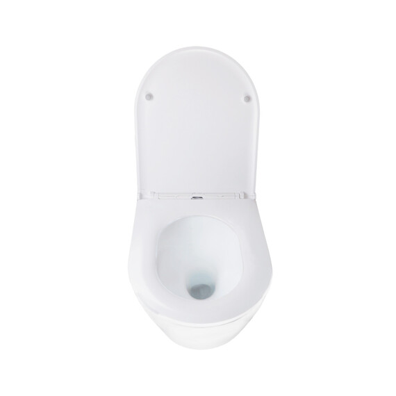 Унитаз подвесной безободковый Azario BLISS AZ-5179T-WHT с тонкой крышкой микролифт (система смыва Торнадо) фото 4