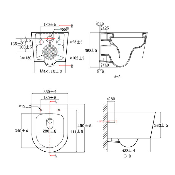 Унитаз подвесной безободковый Azario Velo AZ-1273WHD с быстросъемным сиденьем микролифт (система смыва Торнадо) фото 12