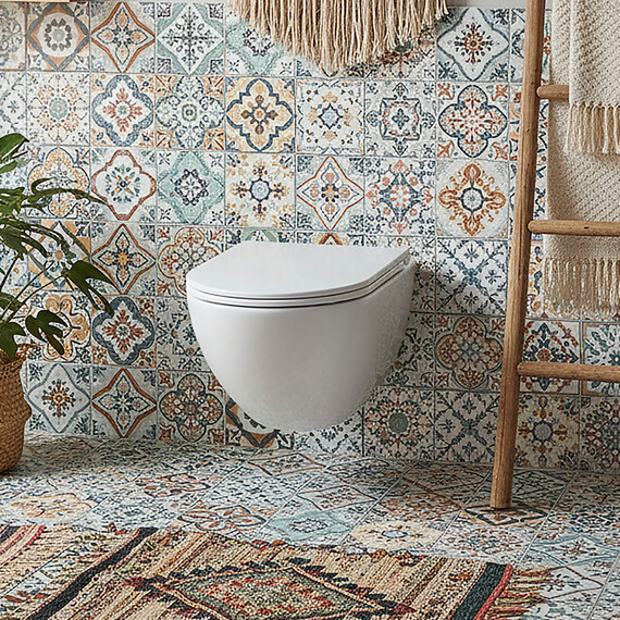 Унитаз подвесной безободковый Azario RUMBA AZ-5175T-WHT с тонкой крышкой микролифт (система смыва Торнадо) фото 11