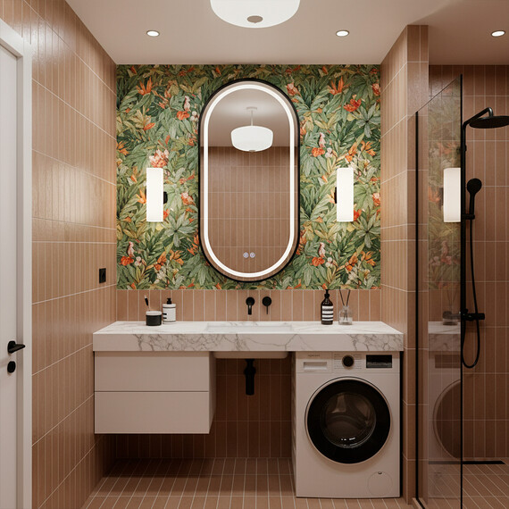 Зеркало Azario Блейк 50 см АZ-LED011125 (подсветка, подогрев и сенсорный выключатель) чёрный матовый фото 2