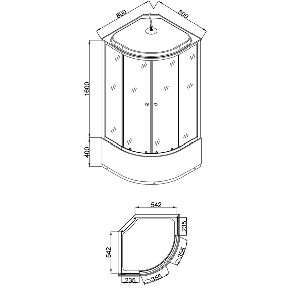 Душевая кабина Loranto 80х80 см CS-6680K 80*80*215, хром/прозрачное фото 2