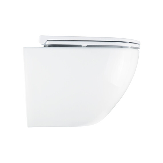 Унитаз подвесной безободковый Azario ADAGIO AZ-5177T-WHT с тонкой крышкой микролифт (система смыва Торнадо) фото 3