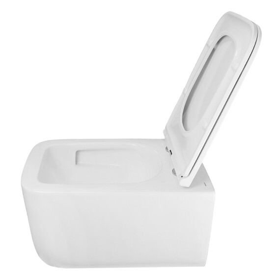 Унитаз подвесной безободковый Azario Vater AZ-5104T-WHT с тонким быстросъемным сиденьем микролифт (Система смыва торнадо) фото 7