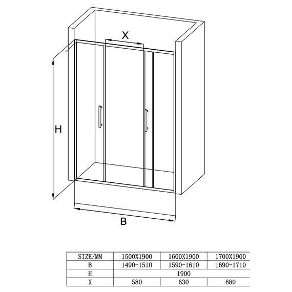Душевая дверь Loranto 160 см CS-AB04GG-160, серый матовый/прозрачное фото 6