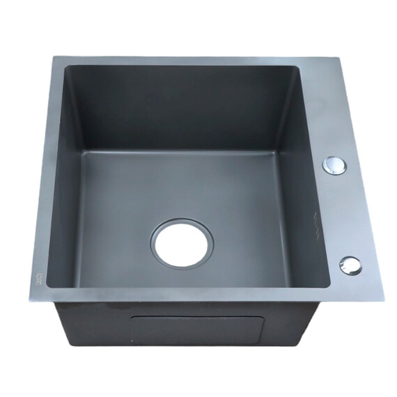 Кухонная мойка Azario Nicole AZG5050H (сифон, дозатор и коландер в комплекте) серый соты фото 3