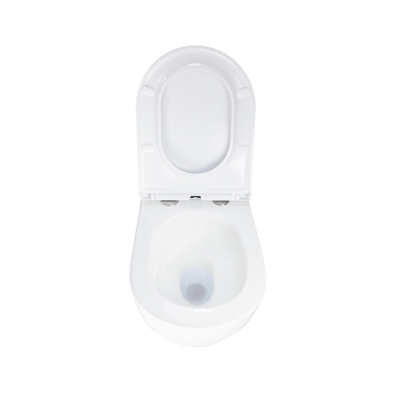 Унитаз подвесной безободковый Azario RUMBA AZ-5175T-WHT с тонкой крышкой микролифт (система смыва Торнадо) фото 8