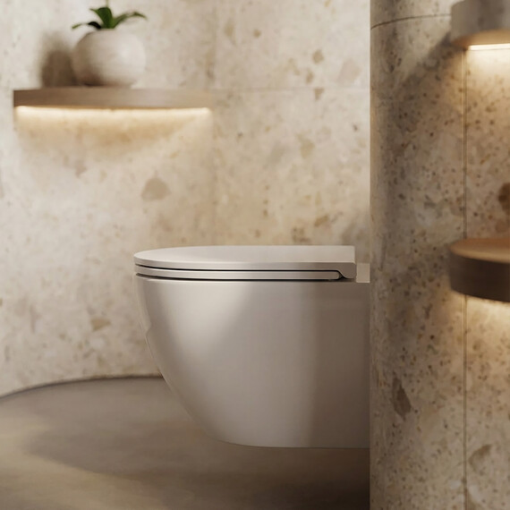 Унитаз подвесной безободковый Azario ADAGIO AZ-5177T-WHT с тонкой крышкой микролифт (система смыва Торнадо) фото 12