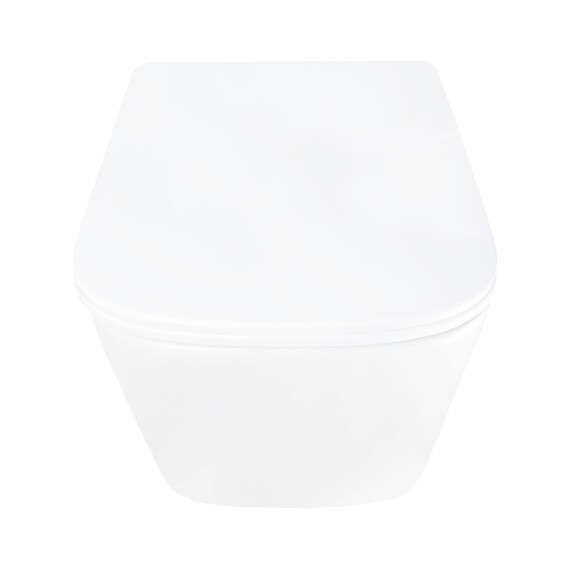 Унитаз подвесной безободковый Azario AIRA AZ-5171T-WHT с тонкой крышкой микролифт (система смыва Торнадо) фото 4