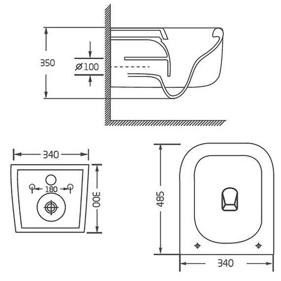 Унитаз подвесной безободковый Azario Bacio AZ-5103T-WHT с тонким быстросъемным сиденьем микролифт (Система смыва торнадо) фото 11