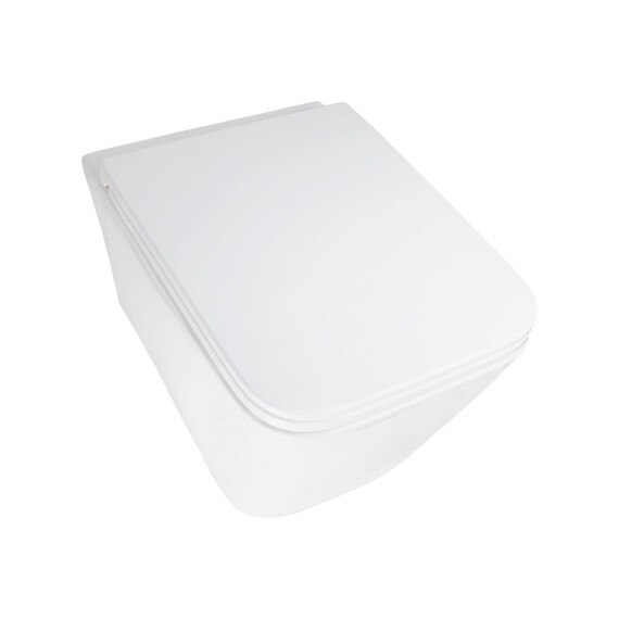 Унитаз подвесной безободковый Azario PACE AZ-5172T-WHT с тонкой крышкой микролифт (система смыва Торнадо) фото 3