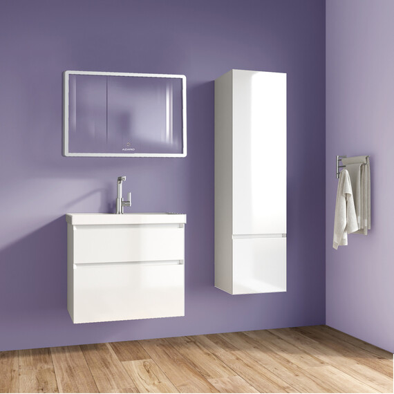 Тумба подвесная с раковиной Azario Velluto 60 см CS00097535, белый матовый фото 12